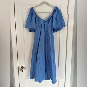 Abercrombie and Fitch Blue Dress with Flutter Sleeves